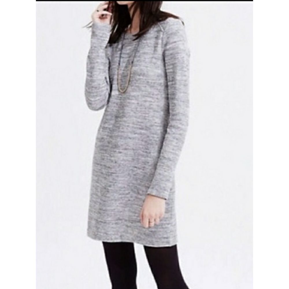 Lou and Grey Long Sleeve Casual Grey Stretch Cotton Sweater Dress Size XS